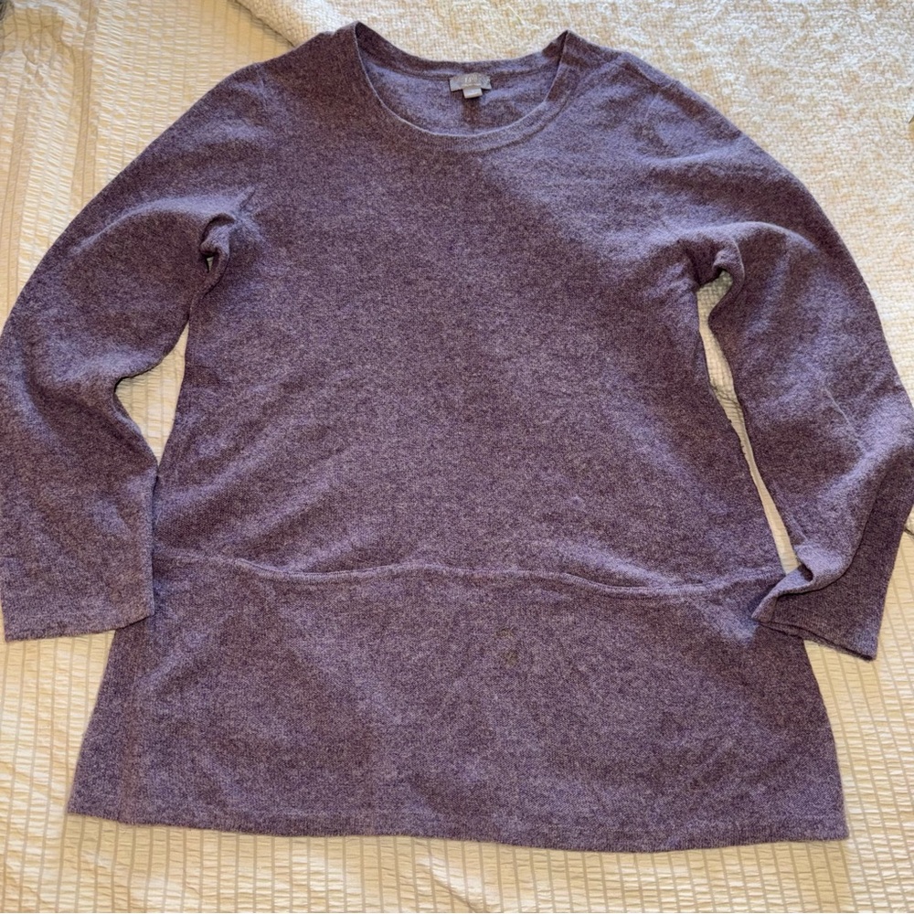 J Jill Purple Wool Cashmere Italian Yarn Sweater small